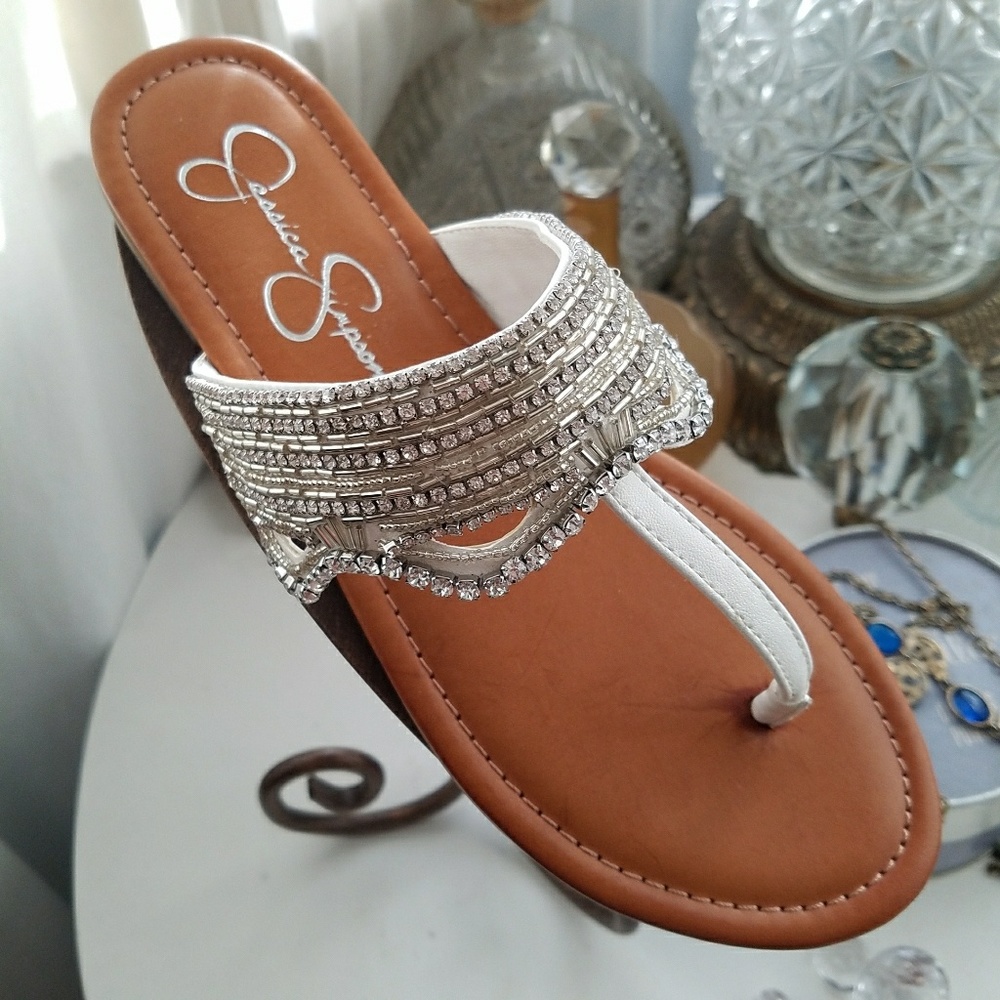 šJessica Simpsonš Foot Bling Sandies (6.5) - Picture 1 of 5